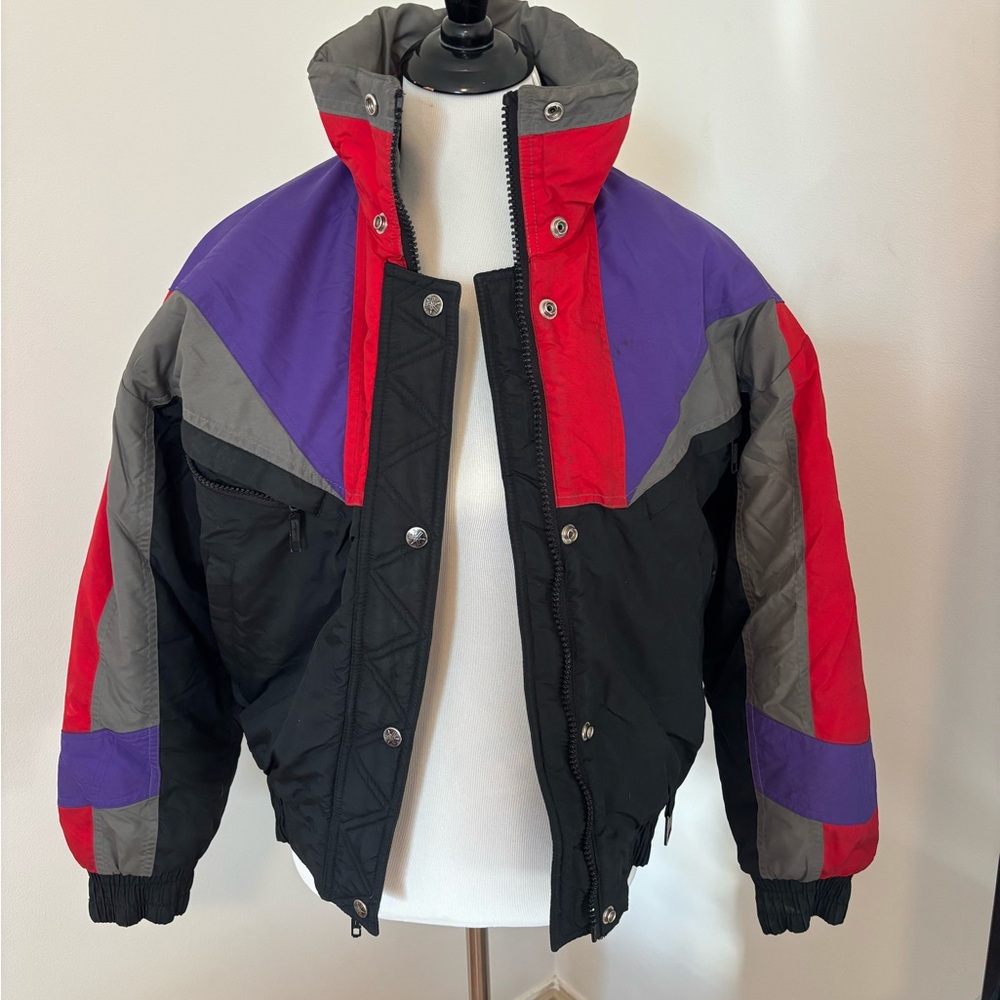 Vintage Yamaha Red and Purple women’s Puffer Jacket